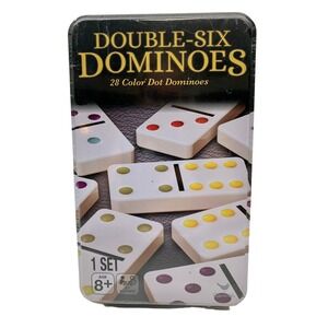 Double Six Dominoes, 28 Colored Dots, Cardinal Game Set New Sealed Adults‎ Kids